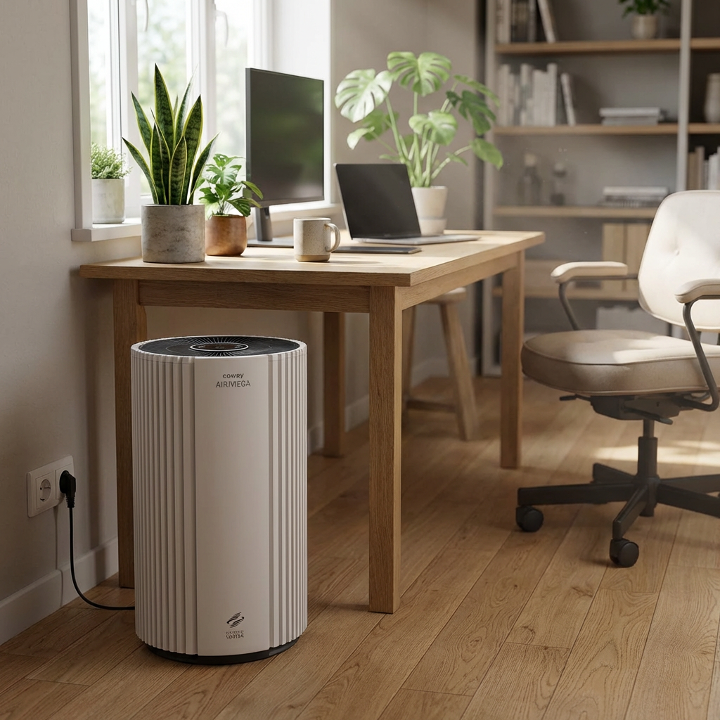Coway Airmega 350 – running quietly in a home office setting during work