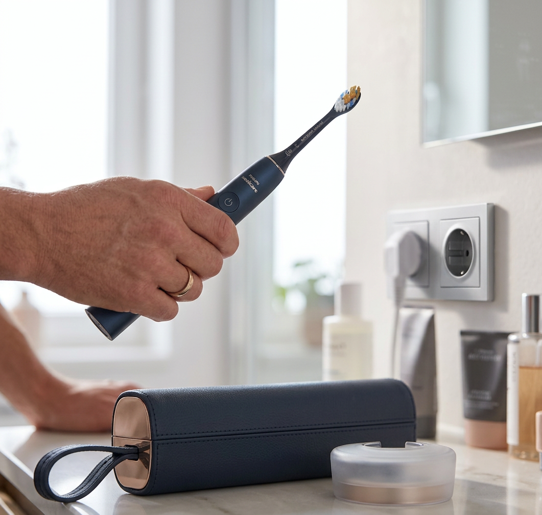 Philips Sonicare DiamondClean Prestige – being used in a natural, realistic everyday scenario