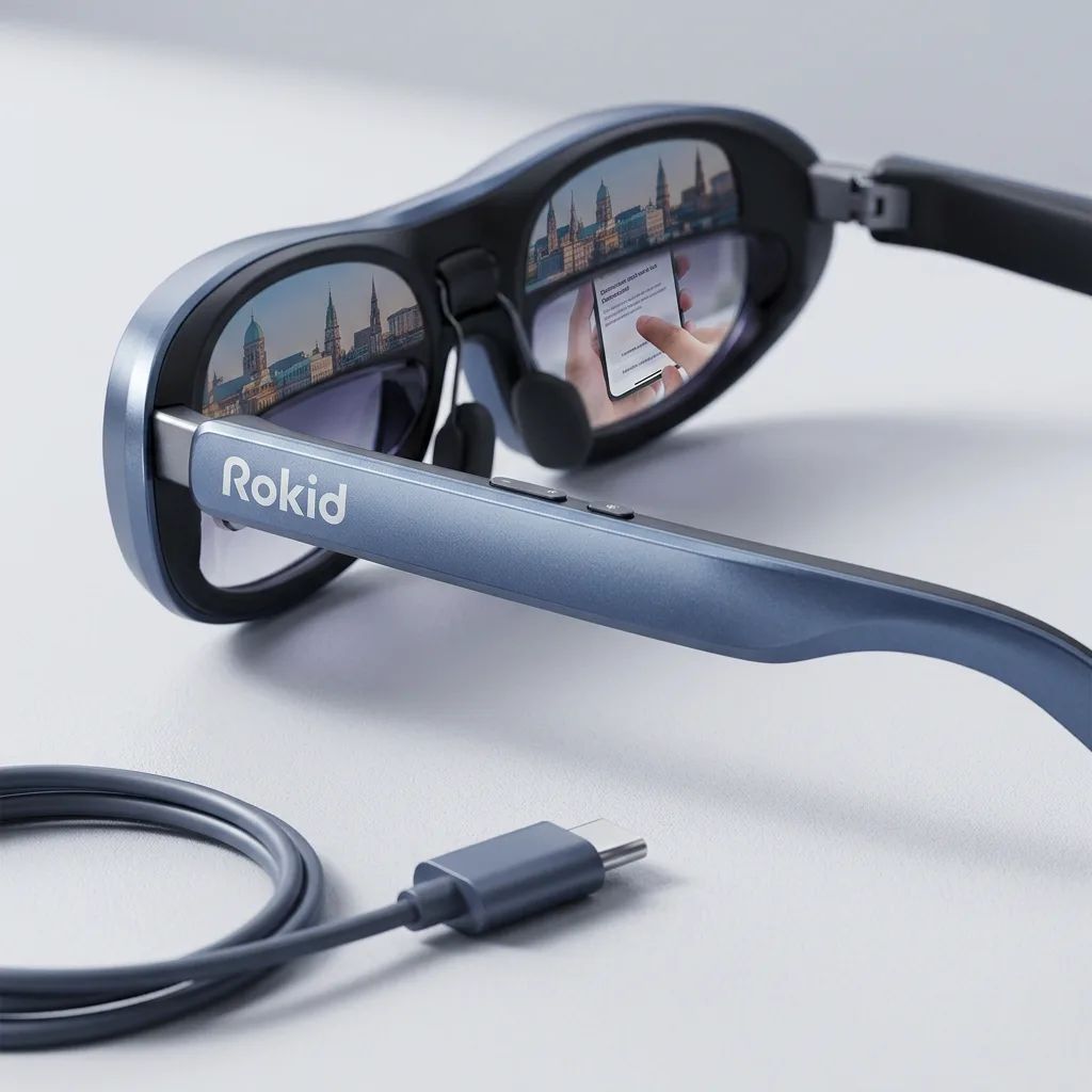 Rokid Max – detailed view of the key features, buttons and design elements