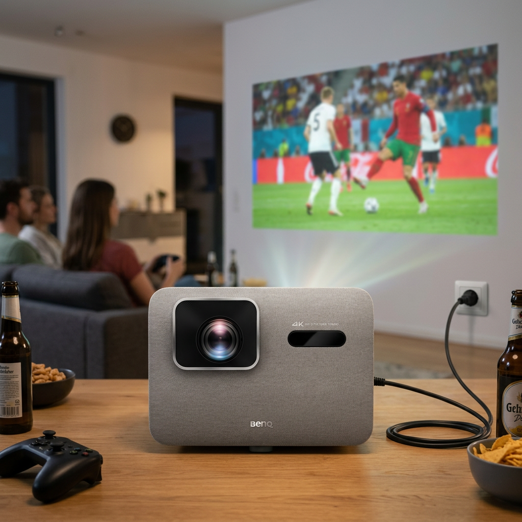 BenQ TK705STi｜4K HDR Kurzdistanz-Beamer mit 3000 Lumen für Filme, Gaming & Sport – being used in a natural, realistic…