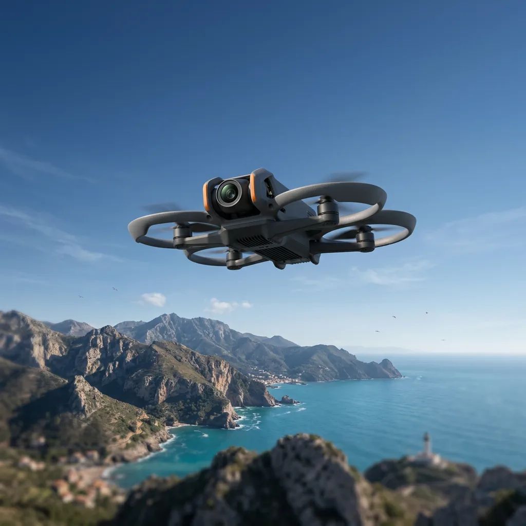 DJI Avata 2 – hovering in flight against a blue sky