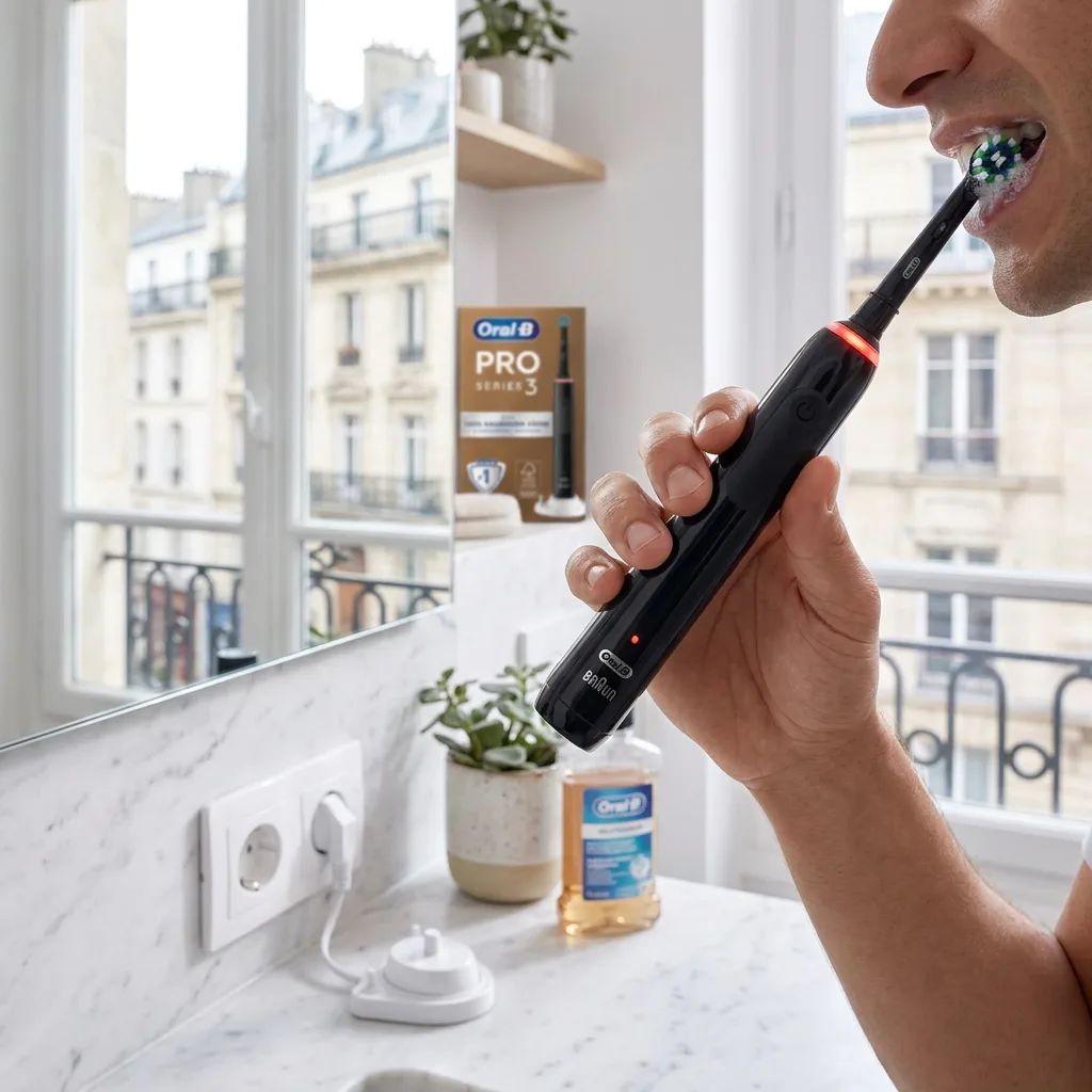 Oral-B PRO 3 – being used in a natural, realistic everyday scenario