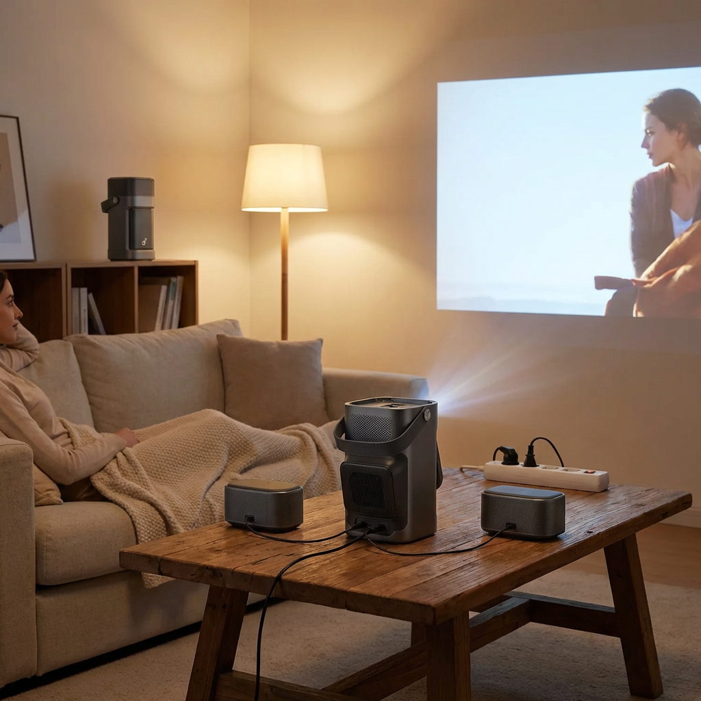 Nebula Soundcore Nebula P1 – being used in a natural, realistic everyday scenario