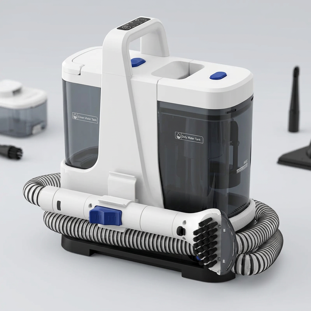 Lubluelu V9 – Hand-Fleckenreiniger mit Dampf – detailed view of the key features, buttons and design elements
