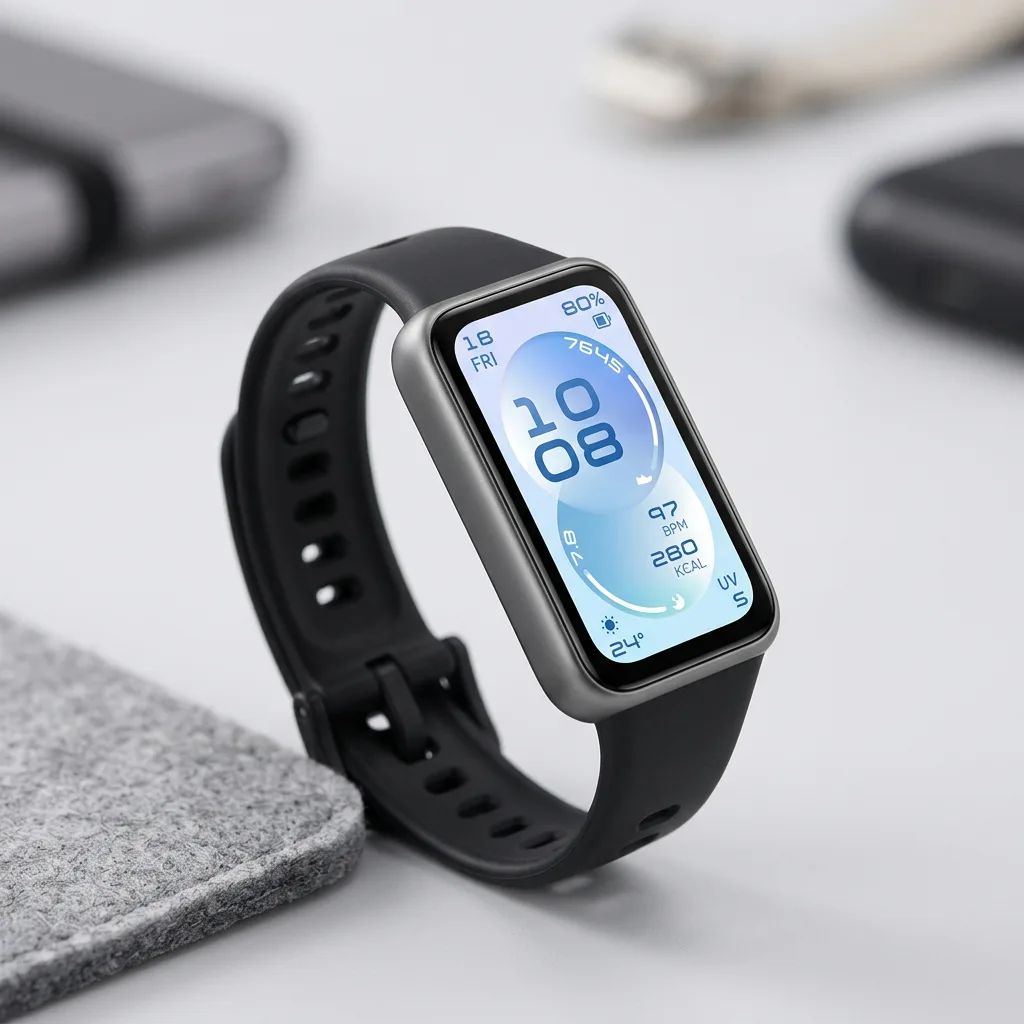 KI-Visualisierung: Huawei Band 11 Nahaufnahme eines Fitness-Armbands