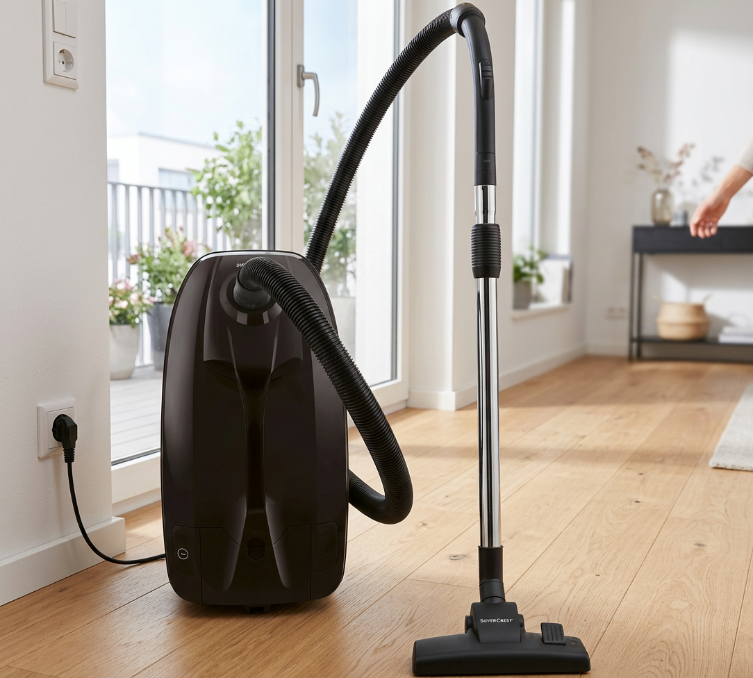 Silvercrest SWFS650 A1 Wasserfilter-Staubsauger – placed in a clean, well-lit home environment