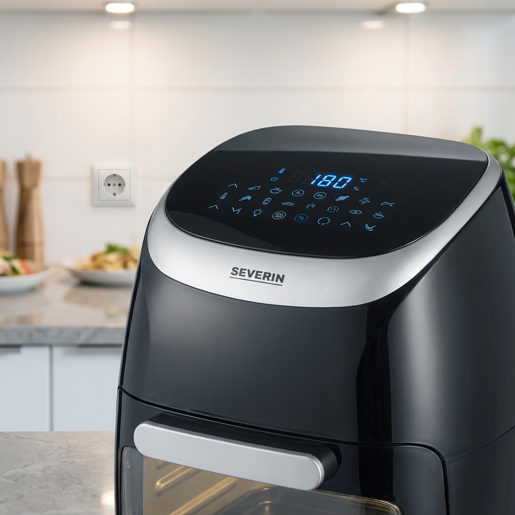 KI-Visualisierung: Severin Multi-Heißluftfritteuse FR-2446 Digitales Display und Bedienfeld