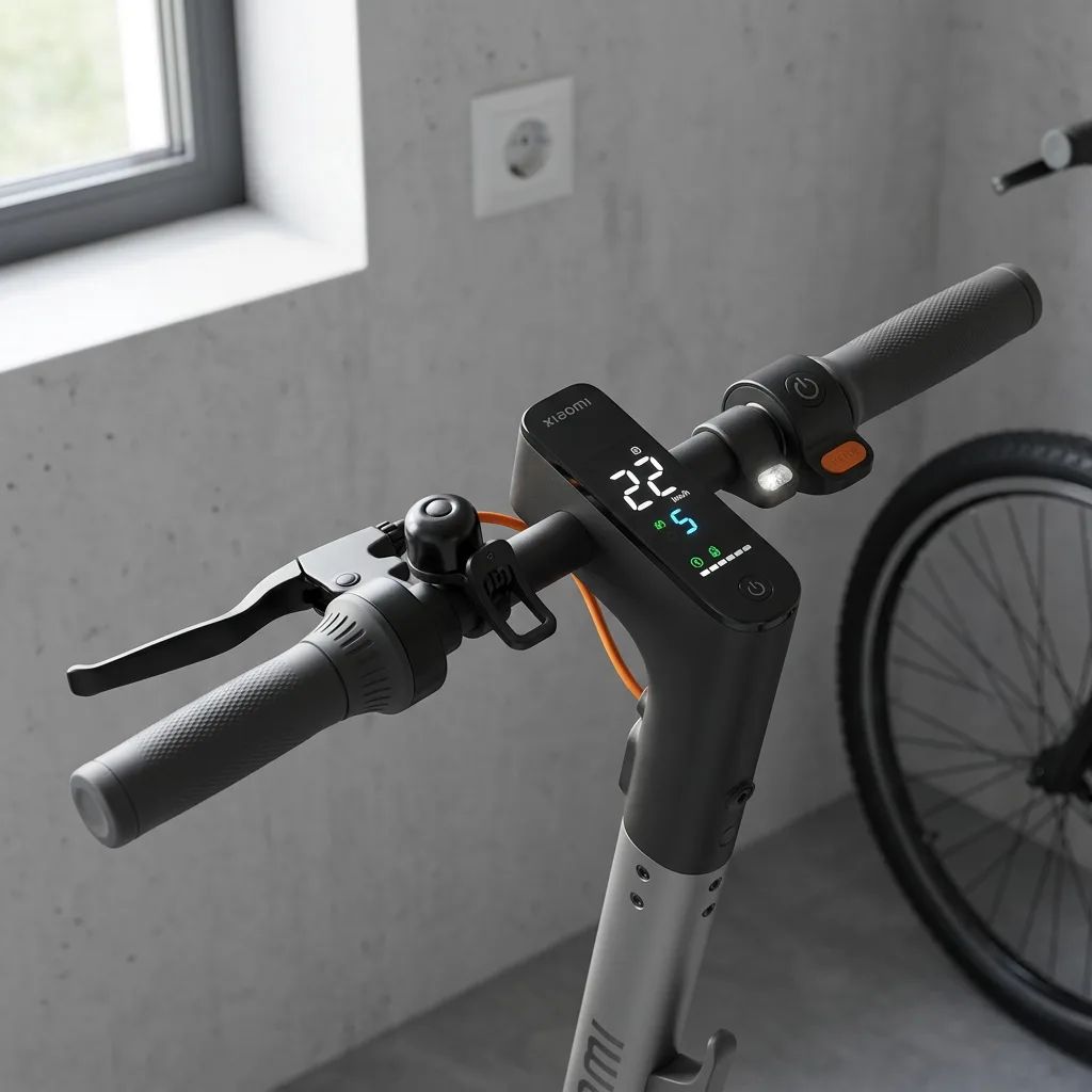 KI-Visualisierung: Xiaomi Electric Scooter 6 Max Display und Steuerung eines Rollers