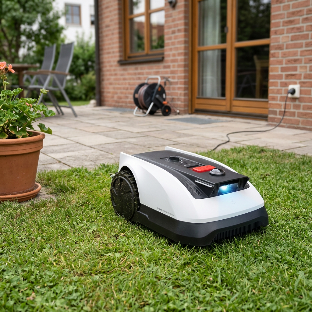 KI-Visualisierung: Ecovacs GOAT O500 Panorama Gerät in realistischer Alltagssituation
