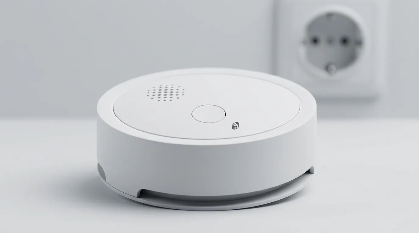 Shelly Plus Smoke – detailed view of the key features, buttons and design elements