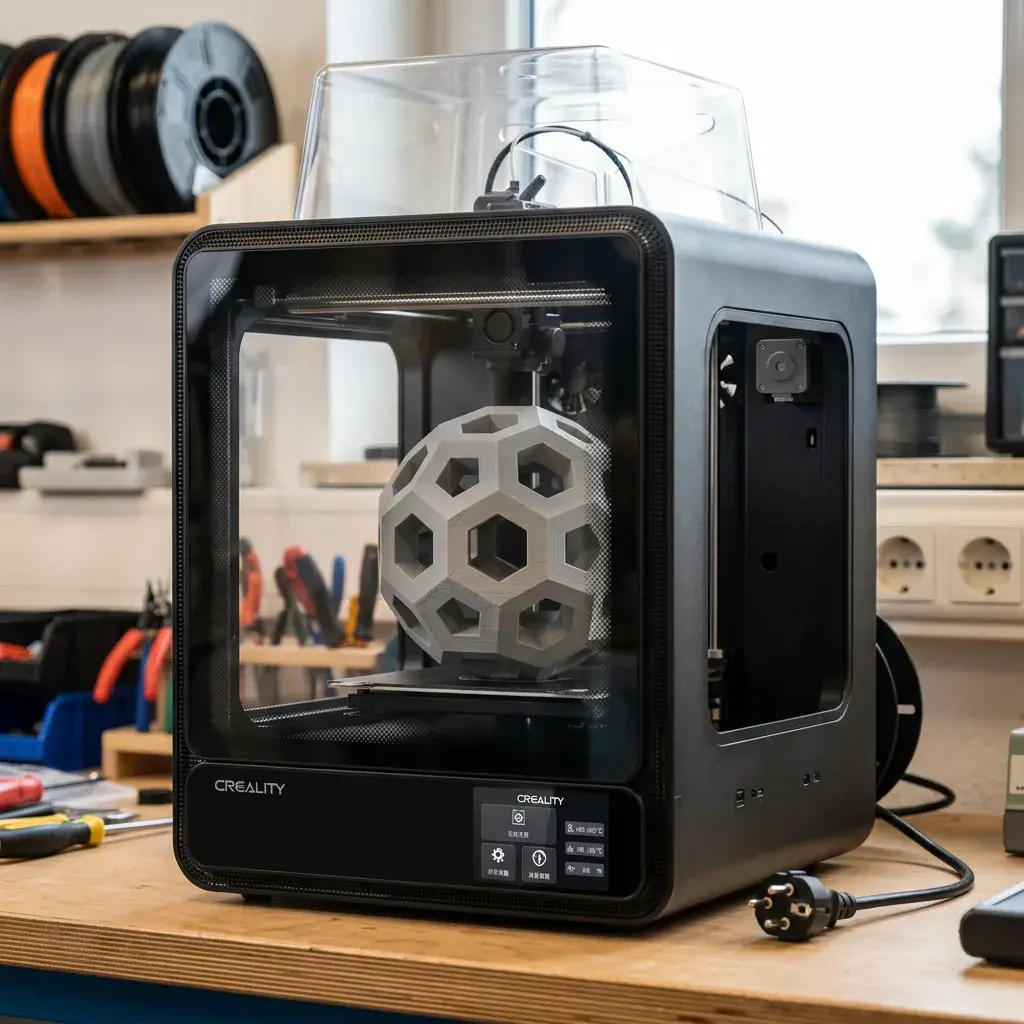 Creality CR-200B – printing a detailed model on the build plate