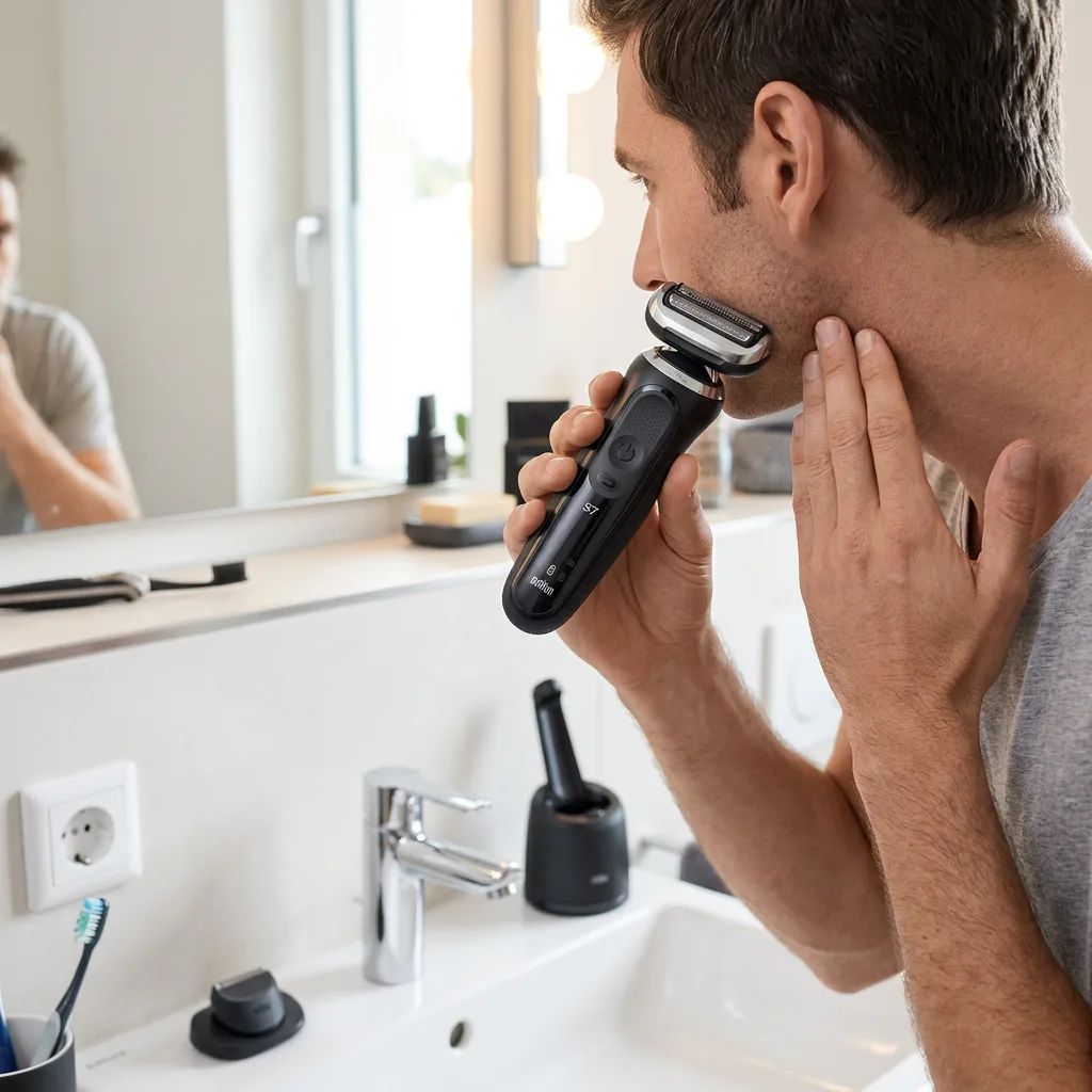 Braun Series 7 71-N7200cc – being used in a natural, realistic everyday scenario