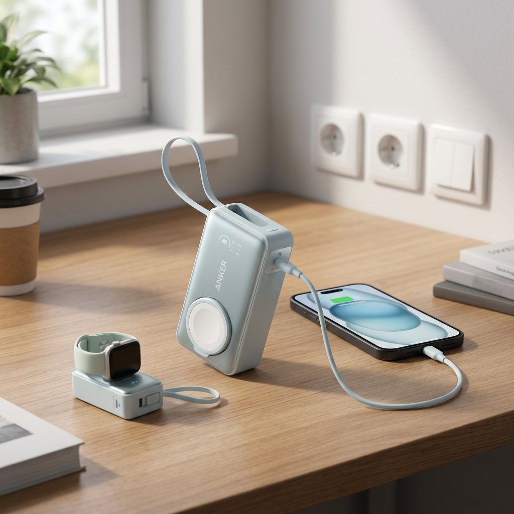 Anker MagGo Powerbank (10000mAh, 35W, für Apple Watch) im Alltag