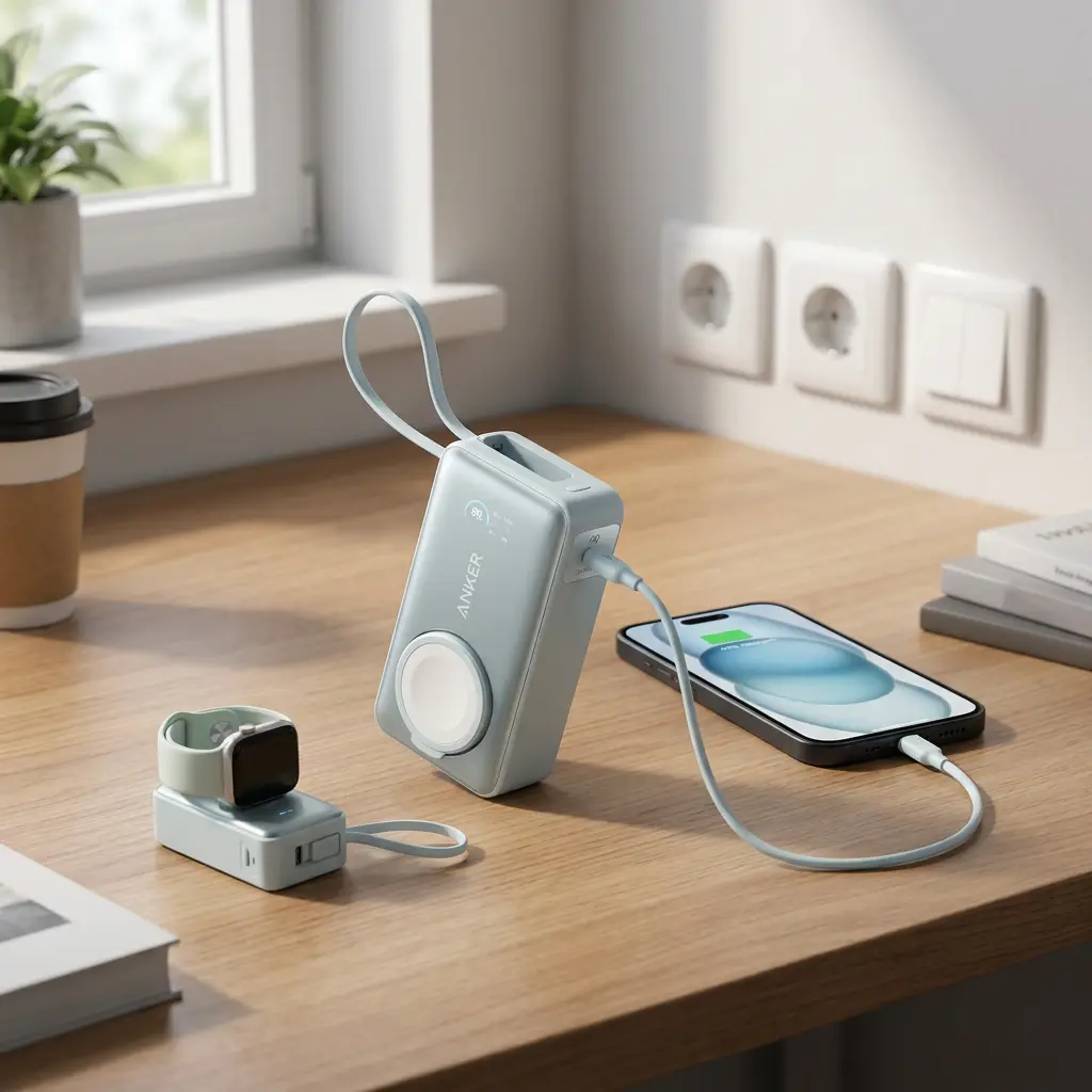 Anker MagGo Powerbank (10000mAh, 35W, für Apple Watch) im Alltag