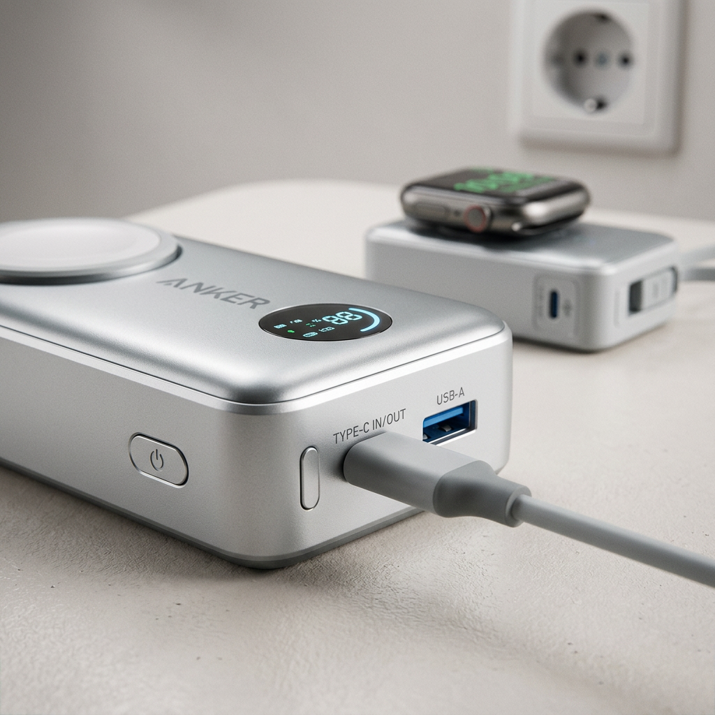 Anker MagGo Powerbank (10000mAh, 35W, für Apple Watch) im Alltag