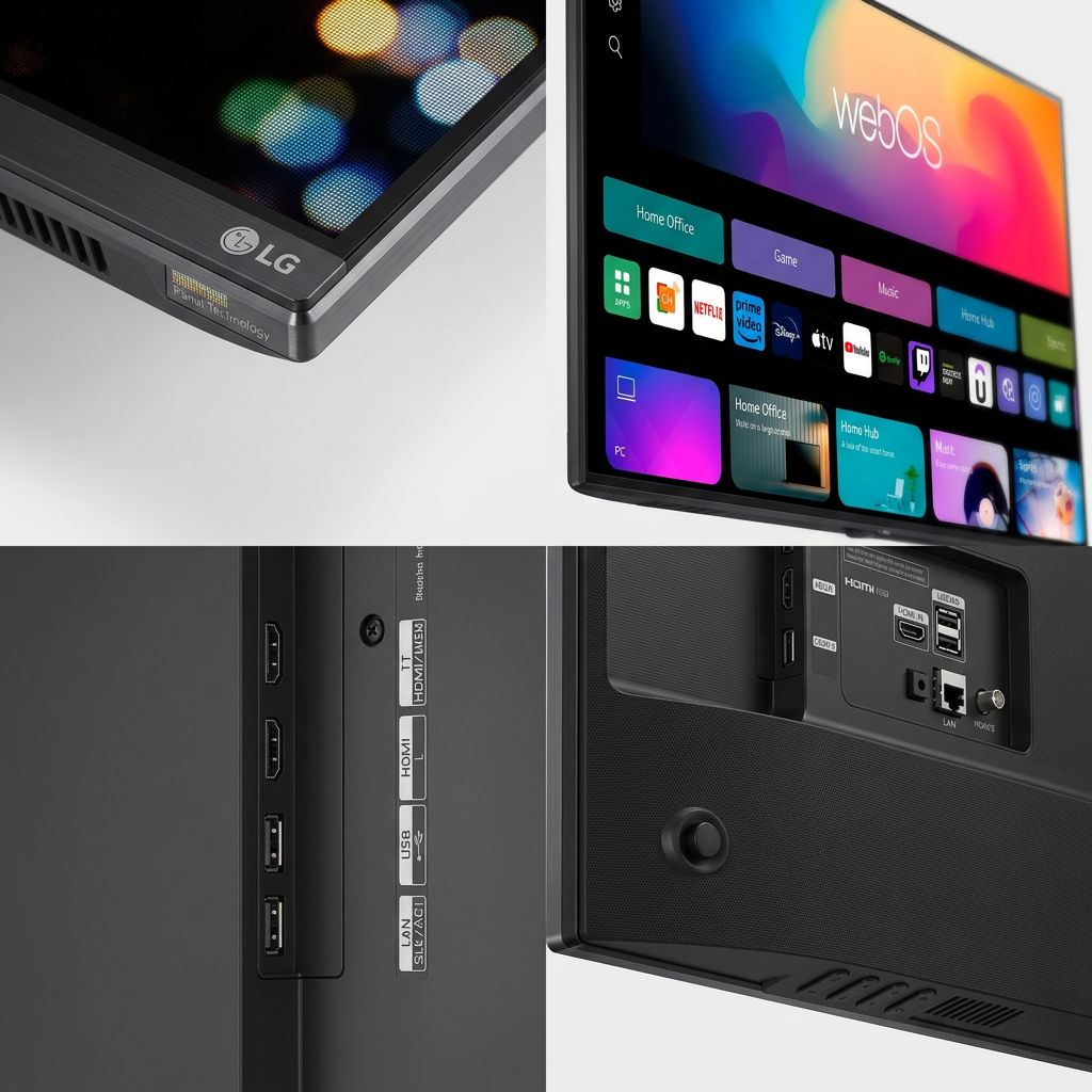 KI-Visualisierung: LG 108cm (43) QNED AI QNED65 Mini LED 4K Smart TV 2026 Flachbildfernseher auf einem Lowboard