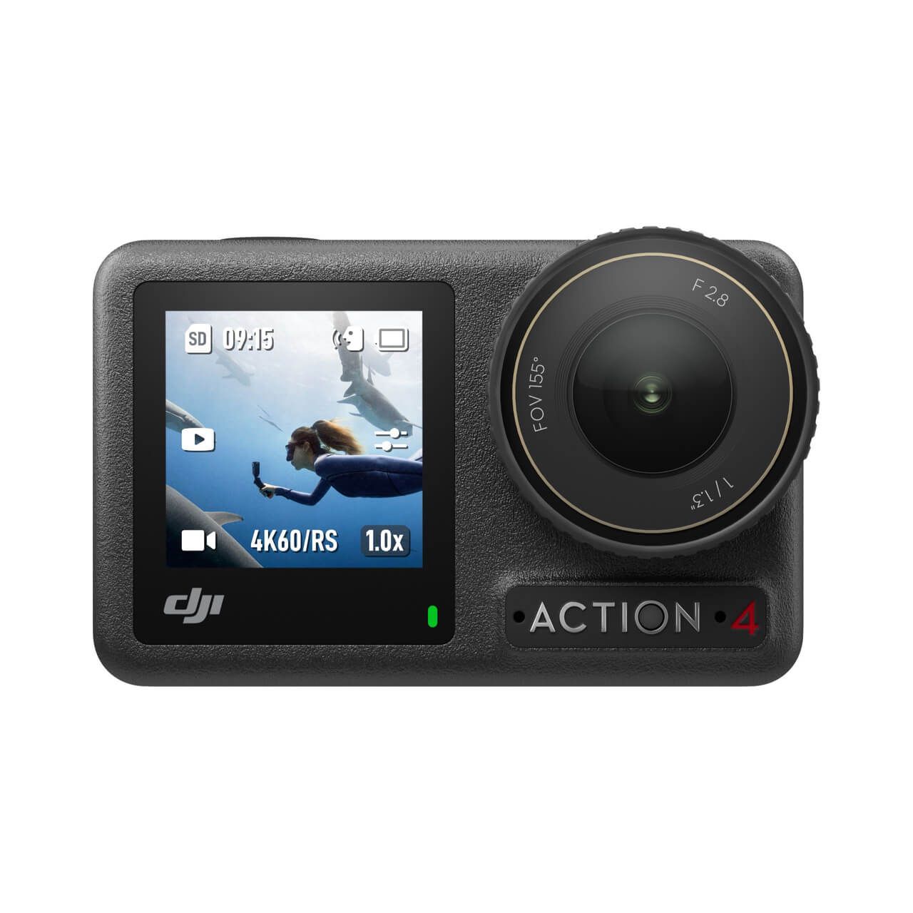 DJI Osmo Action 4 Actionkamera, Vorderseite mit Frontdisplay